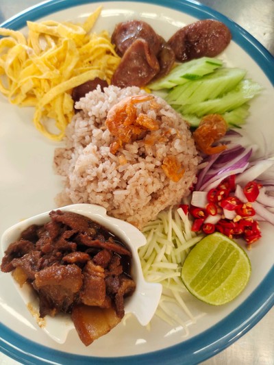 ข้าวคลุกกะปิ + หมูหวาน