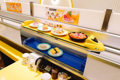 Genki Sushi ซูชิสายพานเสิร์ฟด้วยรถไฟความเร็วสูงส่งถึงโต๊ะ!!
