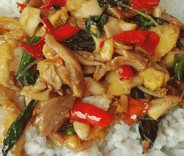 ข้าวราดผัดกระเพราไก่