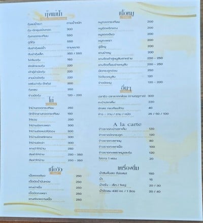 ป้ายราคาหรือสมุดเมนู