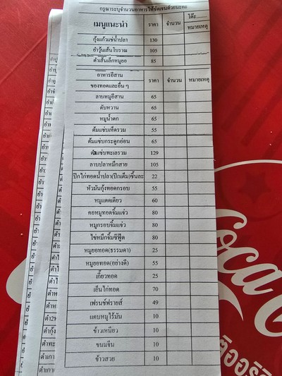 ป้ายราคาหรือสมุดเมนู