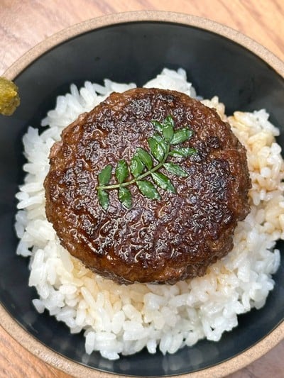 Hamburg steak with rice