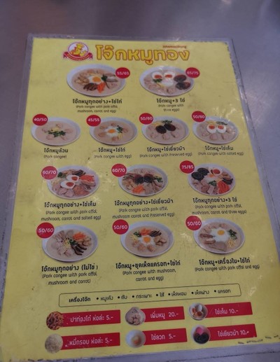 ป้ายราคาหรือสมุดเมนู