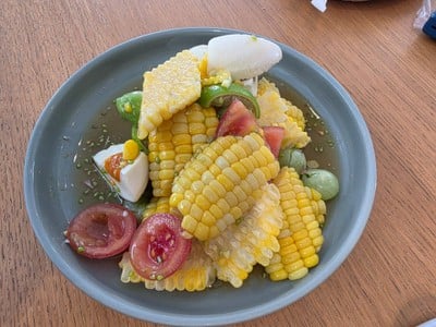 ตำข้าวโพดไข่เค็ม ไม่เผ็ด