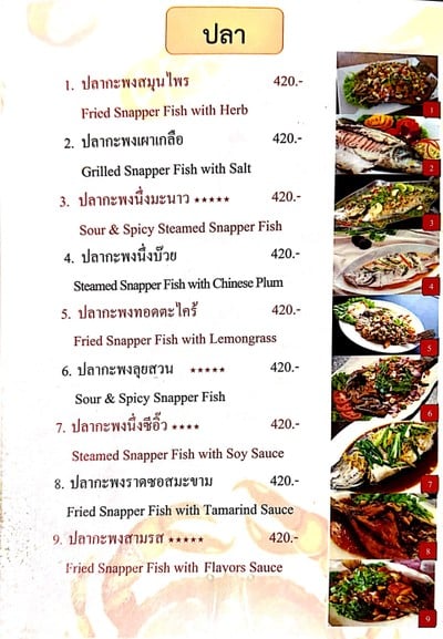 ป้ายราคาหรือสมุดเมนู