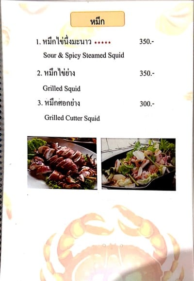 ป้ายราคาหรือสมุดเมนู