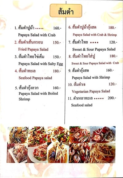 ป้ายราคาหรือสมุดเมนู