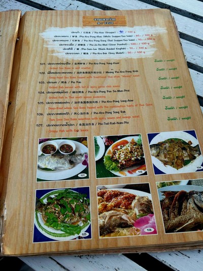 ป้ายราคาหรือสมุดเมนู