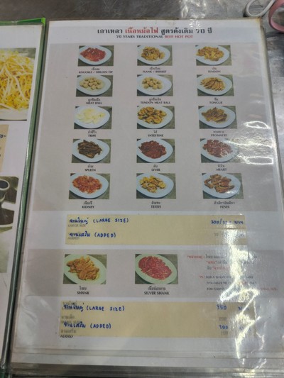 ป้ายราคาหรือสมุดเมนู