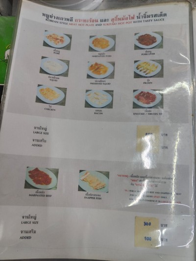 ป้ายราคาหรือสมุดเมนู