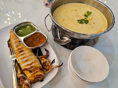 หมึกเผา & ไข่ตุ๋น