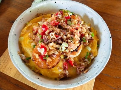 Runny Egg With Shrimp