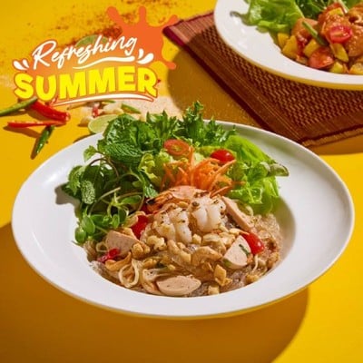 ส้มตำเส้นแก้วหมูยอ