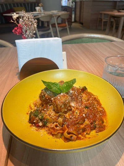 Spicy meatballs fettuccine