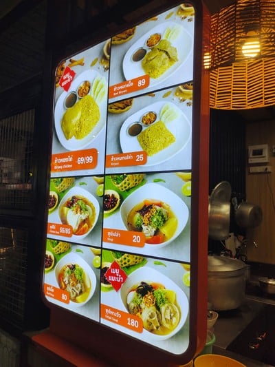 ป้ายราคาหรือสมุดเมนู