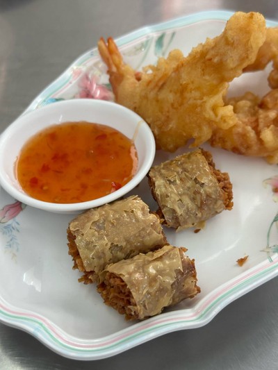 กุ้งทอด เผือกทอด