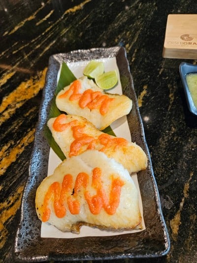 ปลาฮาลิบัตย่างซอสเมนไทโกะ