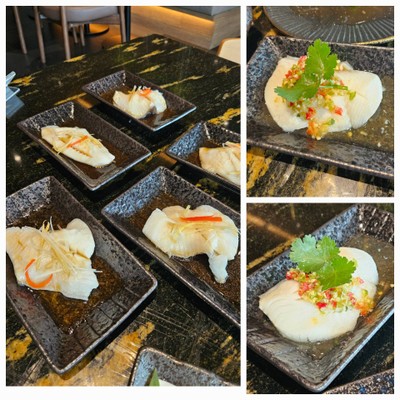 ปลาฮาลิบัดราดซอสมะนาว