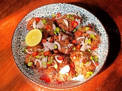 หมูสับปลาเค็มทอด