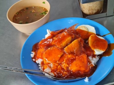 ข้าวหมูแดง+หมูกรอบ