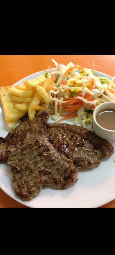 สเต็กสันคอหมูย่าง