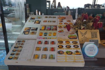 ป้ายราคาหรือสมุดเมนู