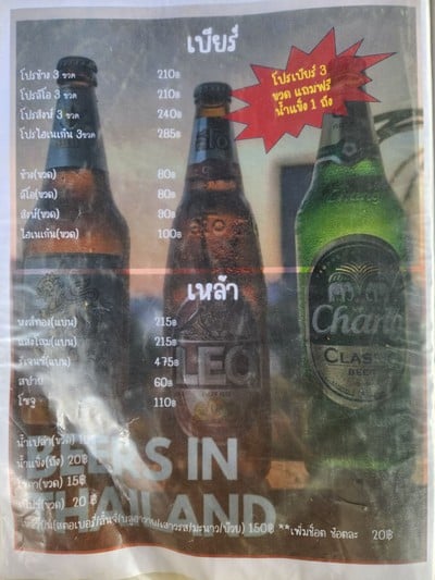 ป้ายราคาหรือสมุดเมนู