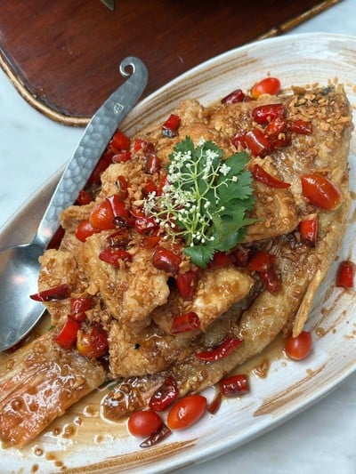 ปลาทับทิมทอด