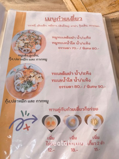 ป้ายราคาหรือสมุดเมนู