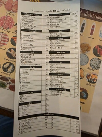 ป้ายราคาหรือสมุดเมนู