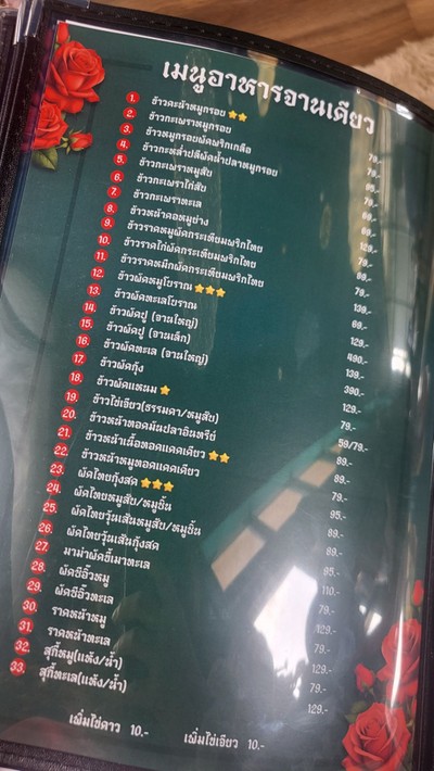 ป้ายราคาหรือสมุดเมนู