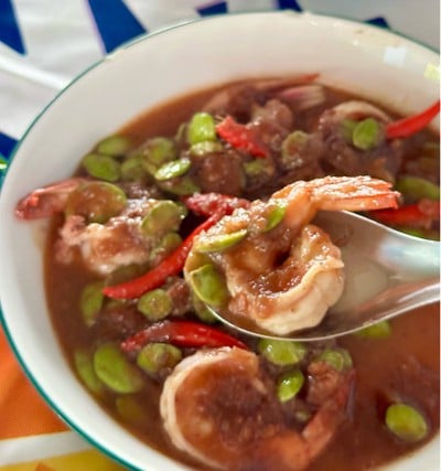 กุ้งผัดกะปิสะตอ