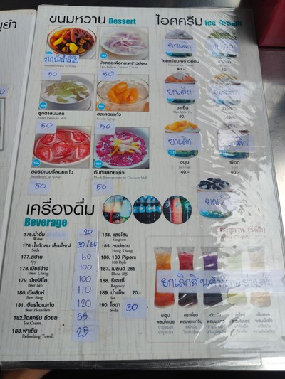 ป้ายราคาหรือสมุดเมนู