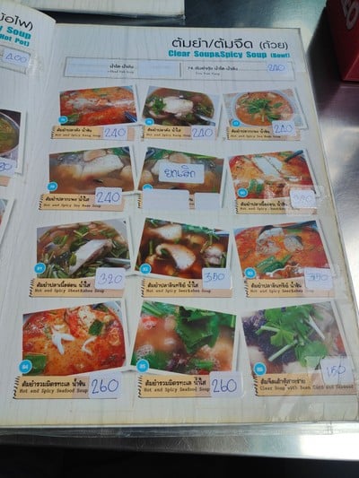 ป้ายราคาหรือสมุดเมนู