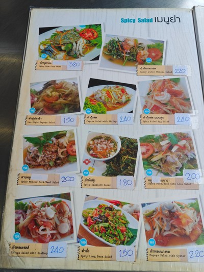 ป้ายราคาหรือสมุดเมนู