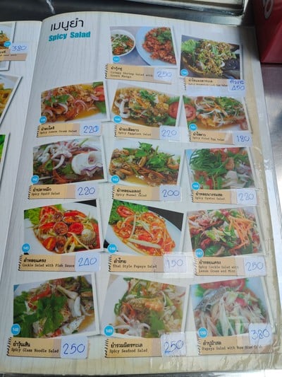 ป้ายราคาหรือสมุดเมนู