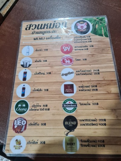 ป้ายราคาหรือสมุดเมนู
