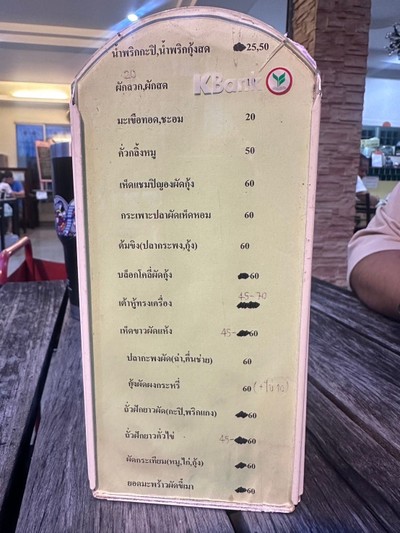 ป้ายราคาหรือสมุดเมนู