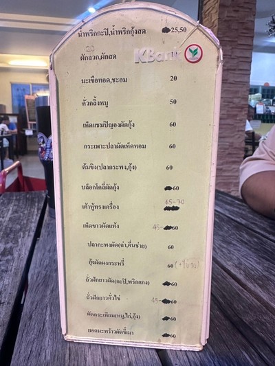 ป้ายราคาหรือสมุดเมนู
