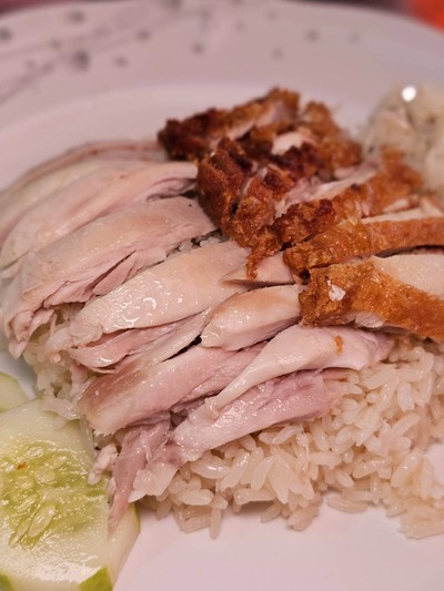 ข้าวมันไก่ต้ม + ไก่ทอด