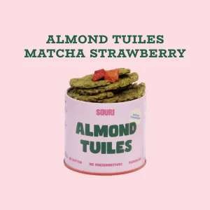Almond Tuiles Matcha Strawberry
