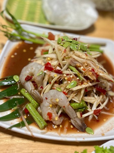 ตำปูปลาร้ากุ้งสด