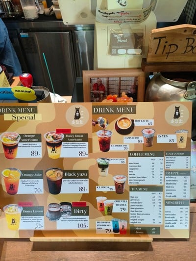 ป้ายราคาหรือสมุดเมนู