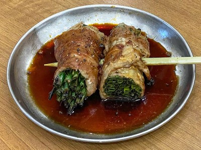 หมูห่อต้นหอมย่าง