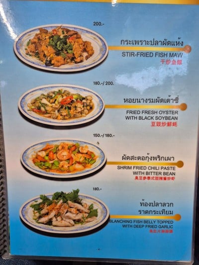 ป้ายราคาหรือสมุดเมนู