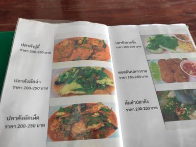 ป้ายราคาหรือสมุดเมนู