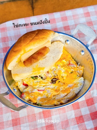 ไข่กระทะ+ขนมปังปิ้ง