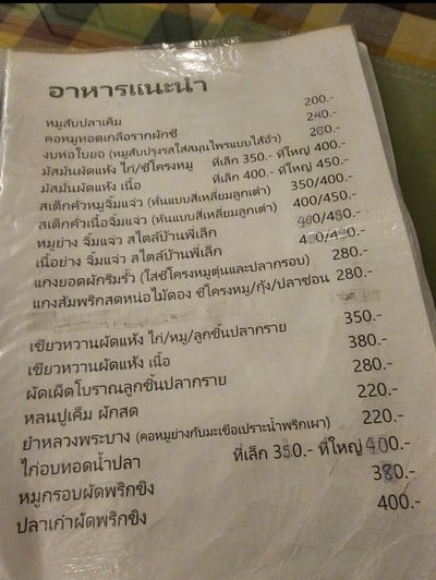 ป้ายราคาหรือสมุดเมนู