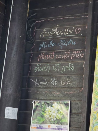 ป้ายราคาหรือสมุดเมนู