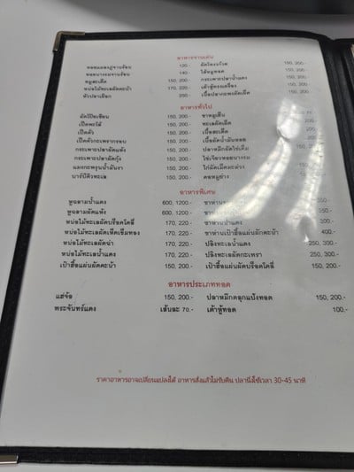 ป้ายราคาหรือสมุดเมนู
